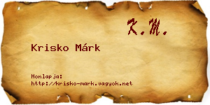 Krisko Márk névjegykártya